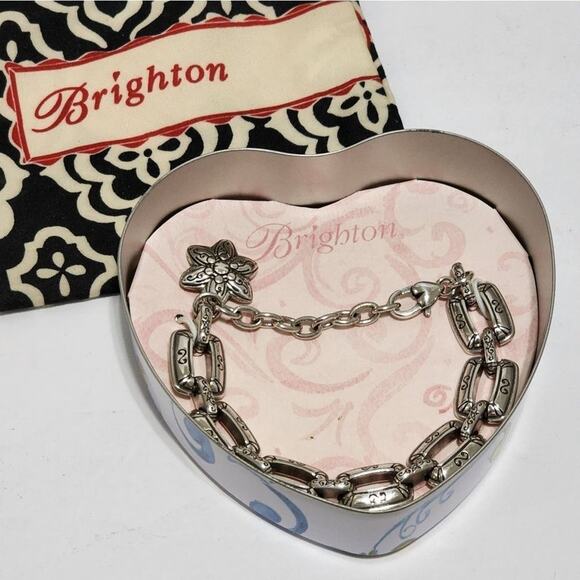 Brighton scrolled etched star charm link bracelet new!!! - Picture 2 of 6